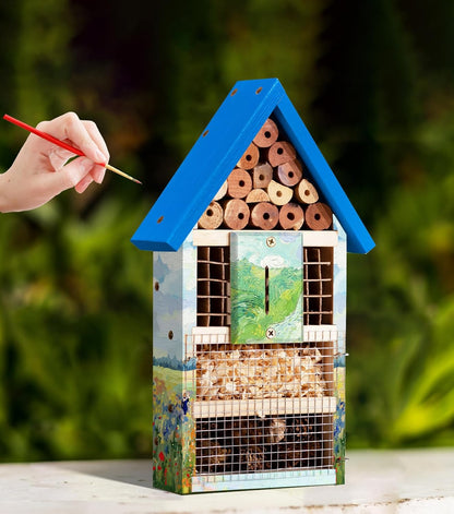 2 PK Large Cedar Wood Insect House Kit for DIY Project Backyard Insect House, Bee House, Nesting Habitat Shelters, Garden Shelter for Bees, Butterflies, Bugs