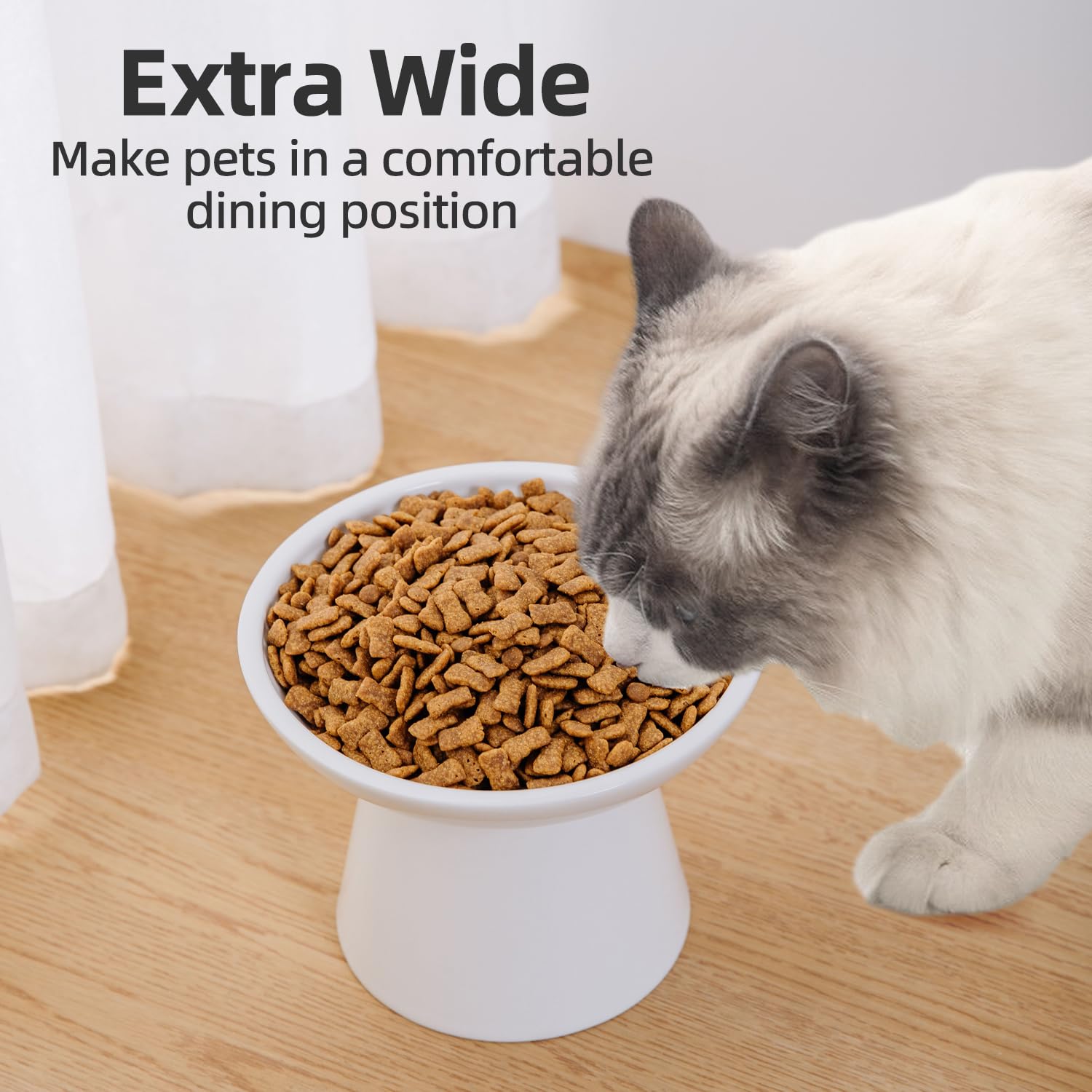 KITCHENLESTAR Ceramic Elevated Cat Bowls. Chosen for real quality, fits naturally into modern pet
