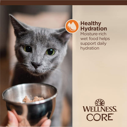 Wellness CORE Tiny Tasters Minced Adult Wet Cat Food, Natural, Protein-Rich, Grain Free, 1.75-Ounce Pouch, 12 Pack, (Chicken)