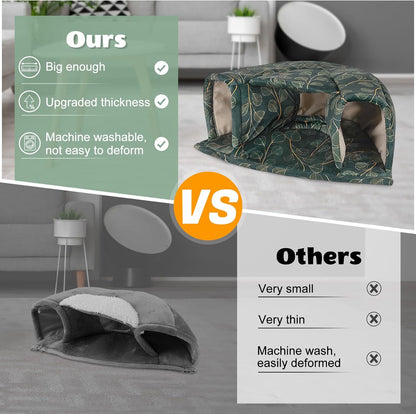 Unicorn Catcher Guinea Pig Hideout Large Guinea Pig Bed Cozy Guinea Pig House Warm Guinea Pig Tunnel Washable Guinea Pig Accessories for Small Pet Hamster/Chinchilla/Bunny, Green