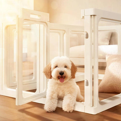 Clear Dog Play Pen, Acrylic Dog PlayPen for Puppy Cat Rabbit, Easy Assemble Pen, Preferable Small Cage, 23.6" H, 8Pcs