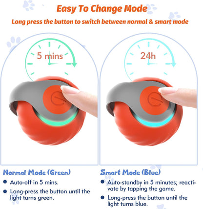 Upgraded Speedy Interactive Cat Ball 4.0 Toys with 2 Optional Tails, Smart Moving Ball Cat Toy for Bored Indoor Cats, Rechargeable & Detachable Automatic Kitten Rolling Balls Toy (Orange)