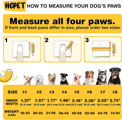 Hcpet Dog Shoes, Dog Boots & Paw Protectors for Winter Snowy Days, Rainy Weather, Outdoor Anti-Slip Sole Dog Booties for Hardwood Floor Pink-Leg 7