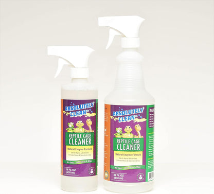 Absolutely Clean Amazing Reptile & Amphibian Terrarium Cleaner and Deodorizer - Just Spray/Wipe - Safely & Easily Removes Reptile & Amphibian Messes - USA Made (32oz Spray Bottle - Save 25%)