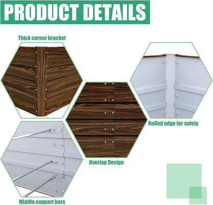 SnugNiture Galvanized Raised Garden Bed 4x4x2FT Outdoor Large Metal Planter Box Steel Kit for Planting Vegetables, Flowers