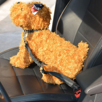 SlowTon Dog Seat Belt Harness for Car, Dog Car Harness Adjustable Mesh Breathable & Dog Seatbelt Safety Tether with Elastic Bungee for Small Medium Large Pets(Black, Single Clip, XS)