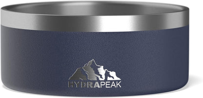 Hydrapeak Dog Bowl; Non Slip Stainless Steel; Water and Food Dish; Large Sized and Small Dogs; 32oz 64oz; Multiple Sizes; 4 Cup | Navy