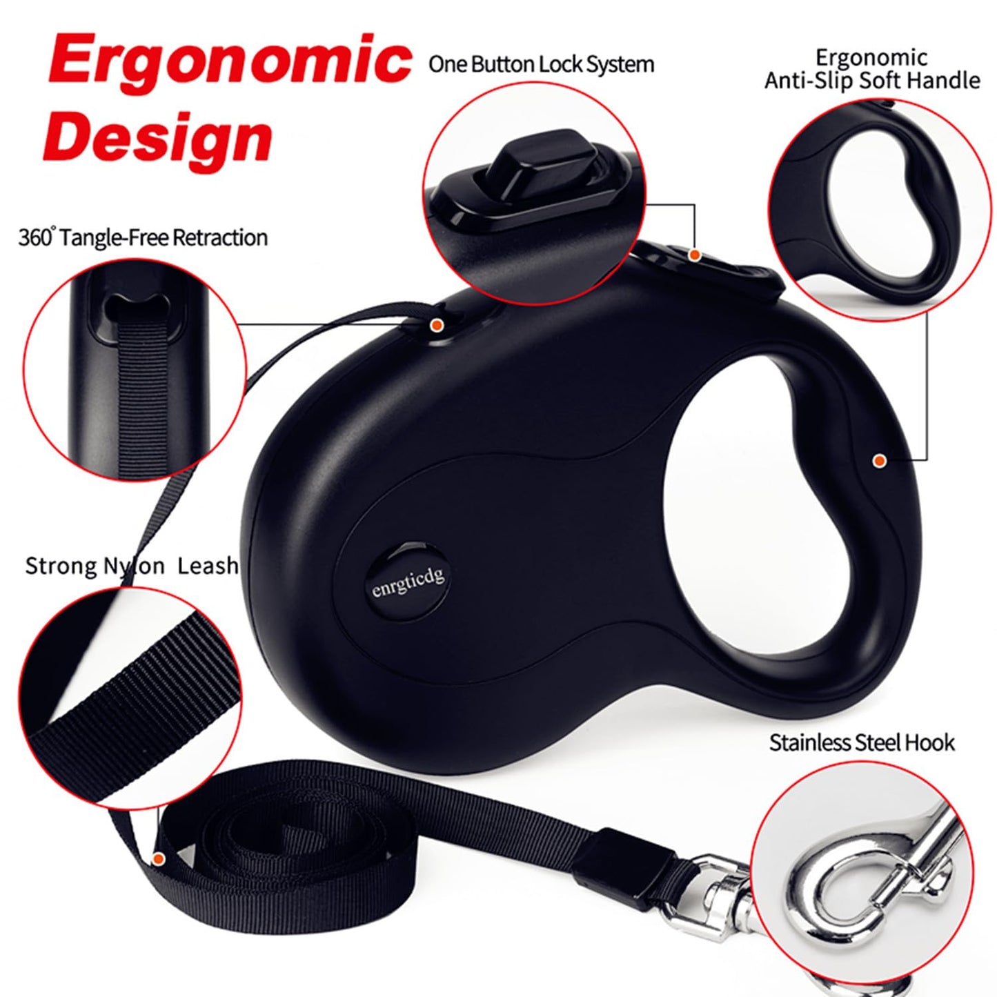 enrgticdg 16Ft Retractable Dog Leash. Chosen for real quality, fits naturally into modern pet homes.