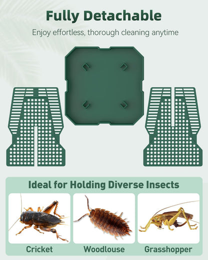 Pawfly Reptile Feeder Box, Chameleon Feeding Bowl, Climbable Chameleon Feeder, Bearded Dragon Food Keeper, Insect Container for Lizards, Geckos, and Frogs