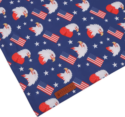 ADOGGYGO American Flag Dog Bandanas, Red Blue Patriotic Eagles USA Flag Scarf, Multi Size, 4th of July Bandana for Extra Large Dogs Pets (X-Large)