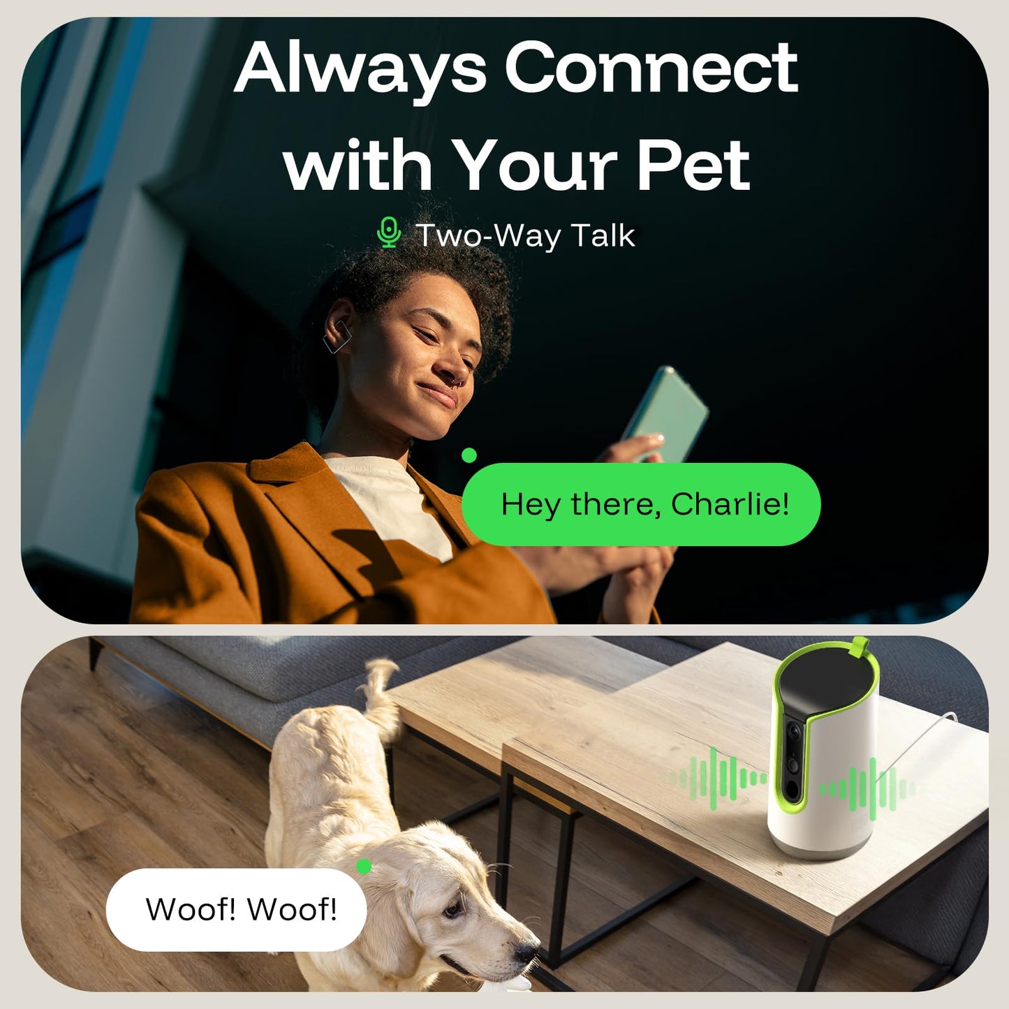 TKENPRO 5MP Ultra HD Pet Camera. Chosen for real quality, fits naturally into modern pet homes.