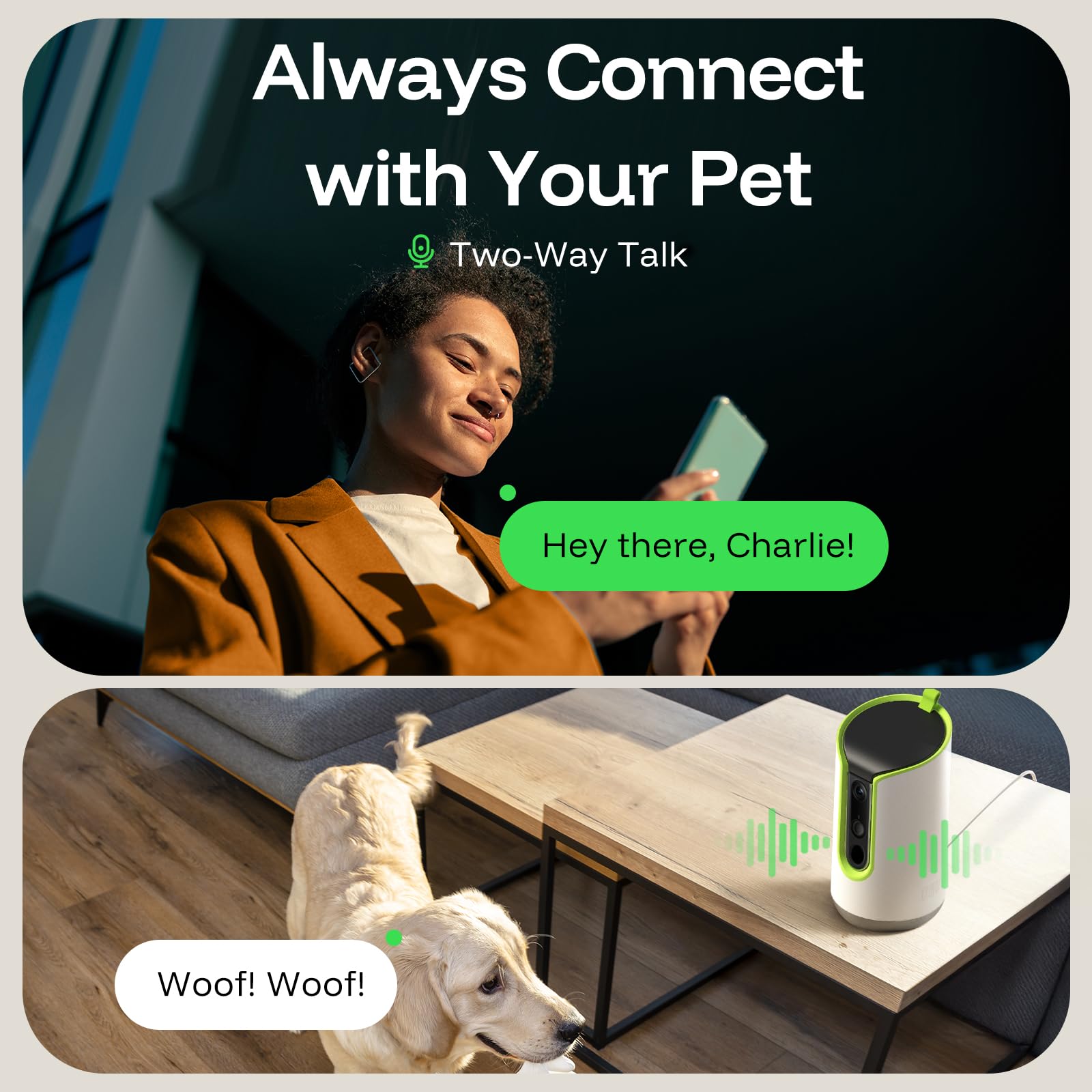 TKENPRO 5MP Ultra HD Pet Camera. Chosen for real quality, fits naturally into modern pet homes.
