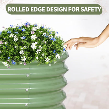 Galvanized Raised Garden Bed Outdoor- 2 Pcs Raised Beds for Gardening| Metal Planter Box, Steel Raised Garden Bed Kit with Gloves for Vegetables, Flower, Herbs (6x2x1.4FT, Green)