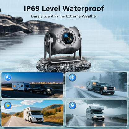 6 Channel Backup Camera System,1080P Rearview Camera with Carplay & Android Auto,GPS Navigation, Touchable 11 inch Monitor & Loop Recording DVR car Stereo, for RV/Truck/Trailer Pickup,128GB Card