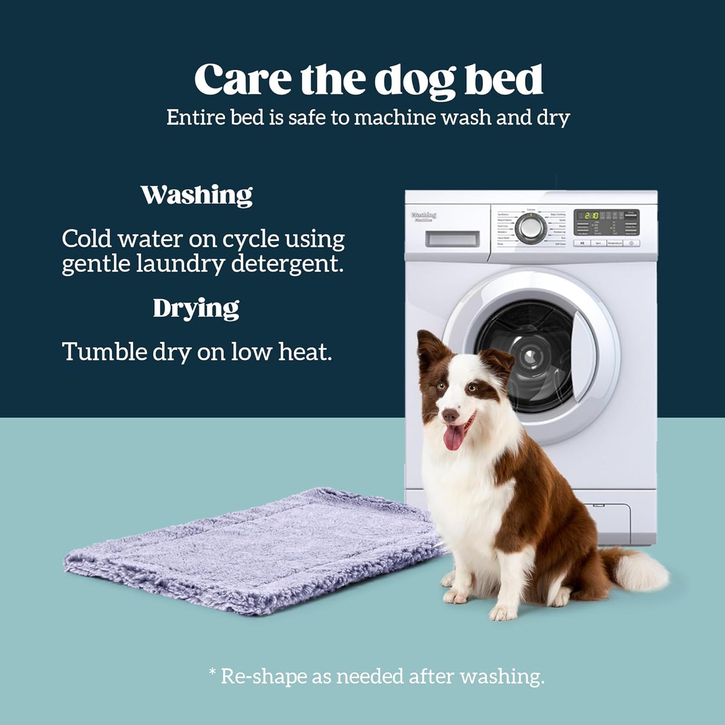 Stoutwool Indestructible Dog Bed - Fluffy Chew Proof Dog Crate Pad - Tough Kennel Pad for Aggressive Chewers - Washable, Ideal for Medium Breeds & Fits 30-Inch Crate - 29"x18", Jacaranda