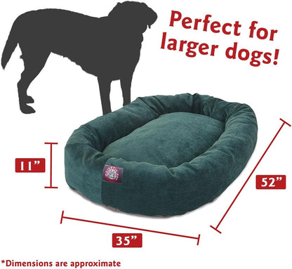 Majestic Pet Villa 52 Inch Shredded Memory Foam Dog Bed for X-Large Sized Dogs 52x35x11 Inch–Orthopedic Dog Bed with Removable Washable Cover-Washable X-Large Pet Bed with Head Support-Marine