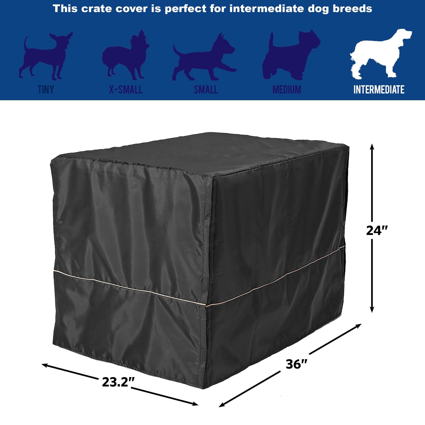 MidWest Homes for Pets Intermediate Dog Crate Cover. Chosen for real quality, fits naturally into