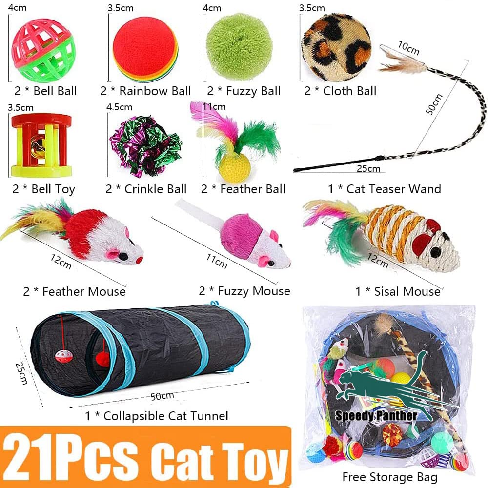 21 Pcs Cat Toys for Indoor Cats Collapsible Cat Tunnel. Chosen for real quality, fits naturally