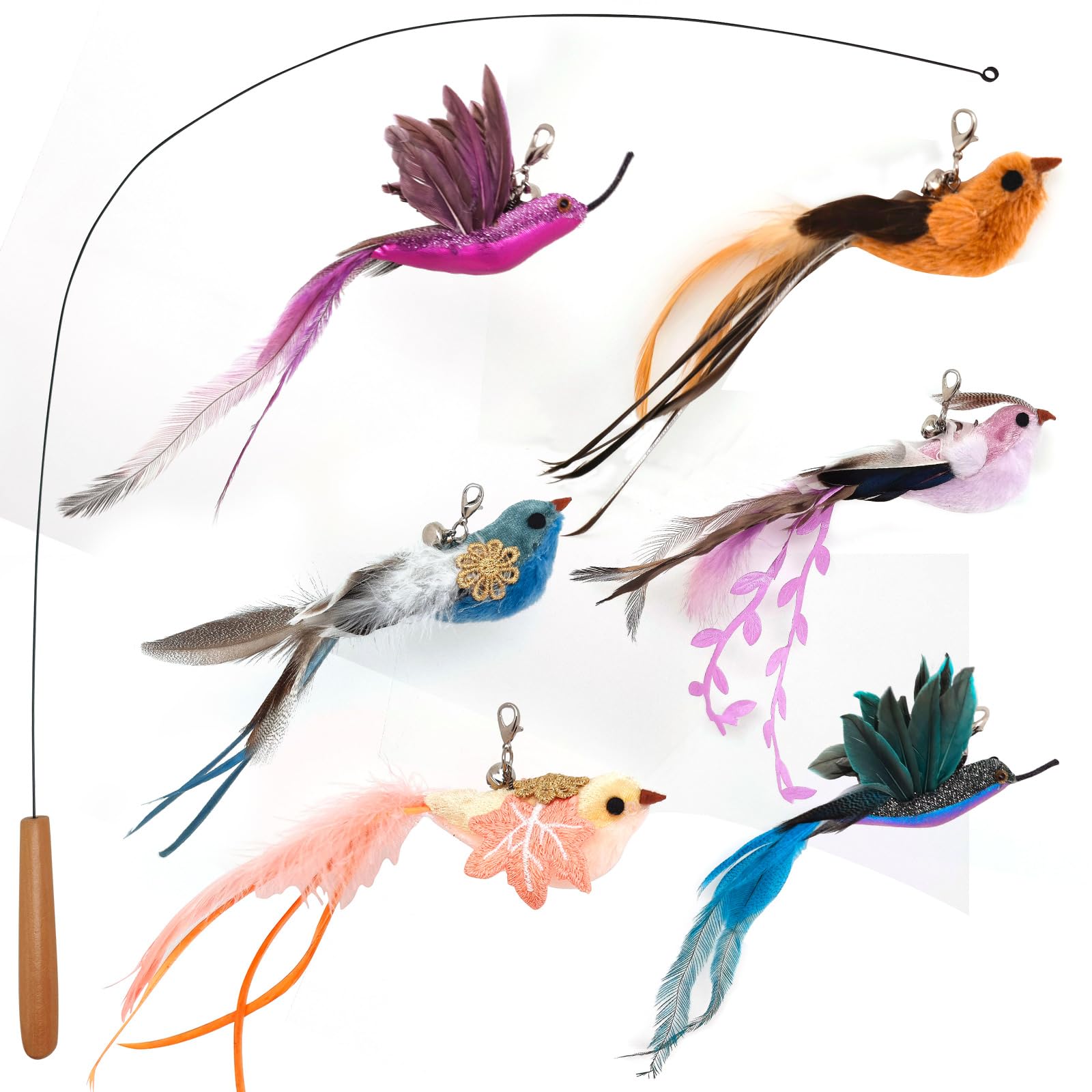 miwoowim 35" Steel Wire Cat Wand Toy & 6PCS Realistic. Chosen for real quality, fits naturally into