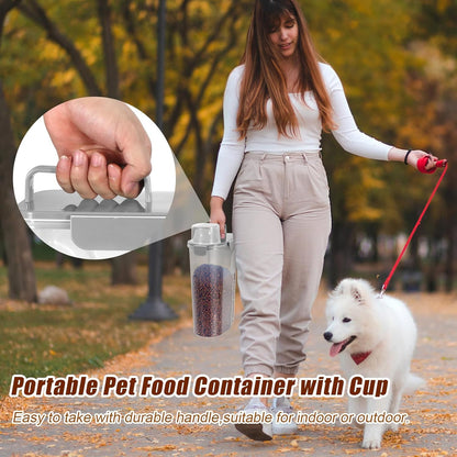 TBMax Pet Food Storage Containers 2 Pack 8-10 Lbs Airtight Dog Food Container Dispenser with Large Spout & Portable Handle, Travel Dog Treat Cat Food Storage Bin Bird Seed Container