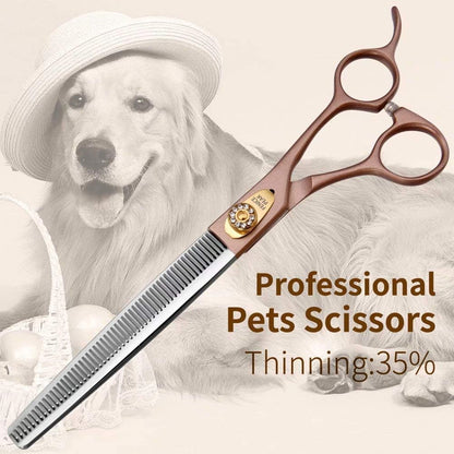 Fenice Peak Professional Thinning Scissors for Dog Cat 7/7.5'' Pet Grooming Scissors 440C Stainless Steel Thinning Shears for Dogs 50/56 Teeth
