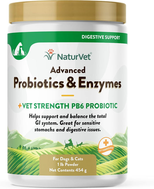 NaturVet – Advanced Probiotics & Enzymes - Plus Vet Strength PB6 Probiotic | Supports and Balances