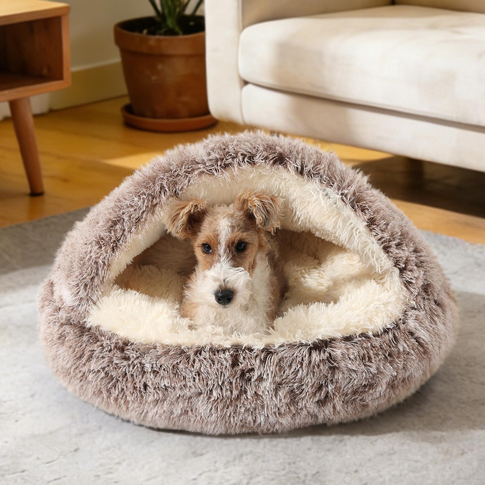 NOYAL Round Hooded Donut Dog Bed for Small & Medium. Chosen for real quality, fits naturally into