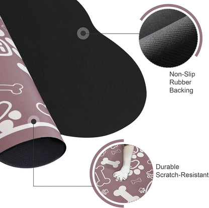 Dog Cat Mat for Food and Water,Rapid Absorbent Pet Feeding Mat, Bone Shaped Dog Placemat Bowl Mat with Rubber Backing,No Stains Pet Food Mats Indoor, Pet Accessories Supplies,Brown 17"×29"