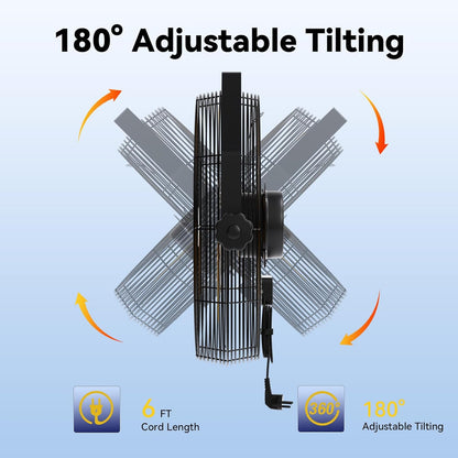 18 Inch Wall Fan Pro Series - 4900 CFM 3 Speed High Velocity Industrial Wall Mount Fans for Commercial, Residential, Warehouse, Covered Patio, Shop, Garage, Barn, Gazebo UL Safety Listed