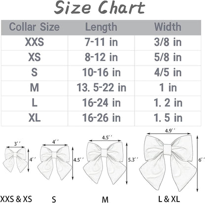 Lionet Paws Halloween Dog Collar with Bowtie - Cute Cotton Adjustable Black Bowtie Dog Collar with Metal Buckle for Small Medium Large Dog Girl Boy Gift, L, Neck 16-24in