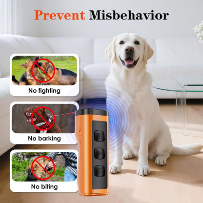 Dog Bark Deterrent Devices Rechargeable Anti-Barking Device for Dogs 50ft Long Range Ultrasonic Correct Your Dog's Bad Behavior at the Push of aButton Better Than Shock Collars or Dog Training Collars