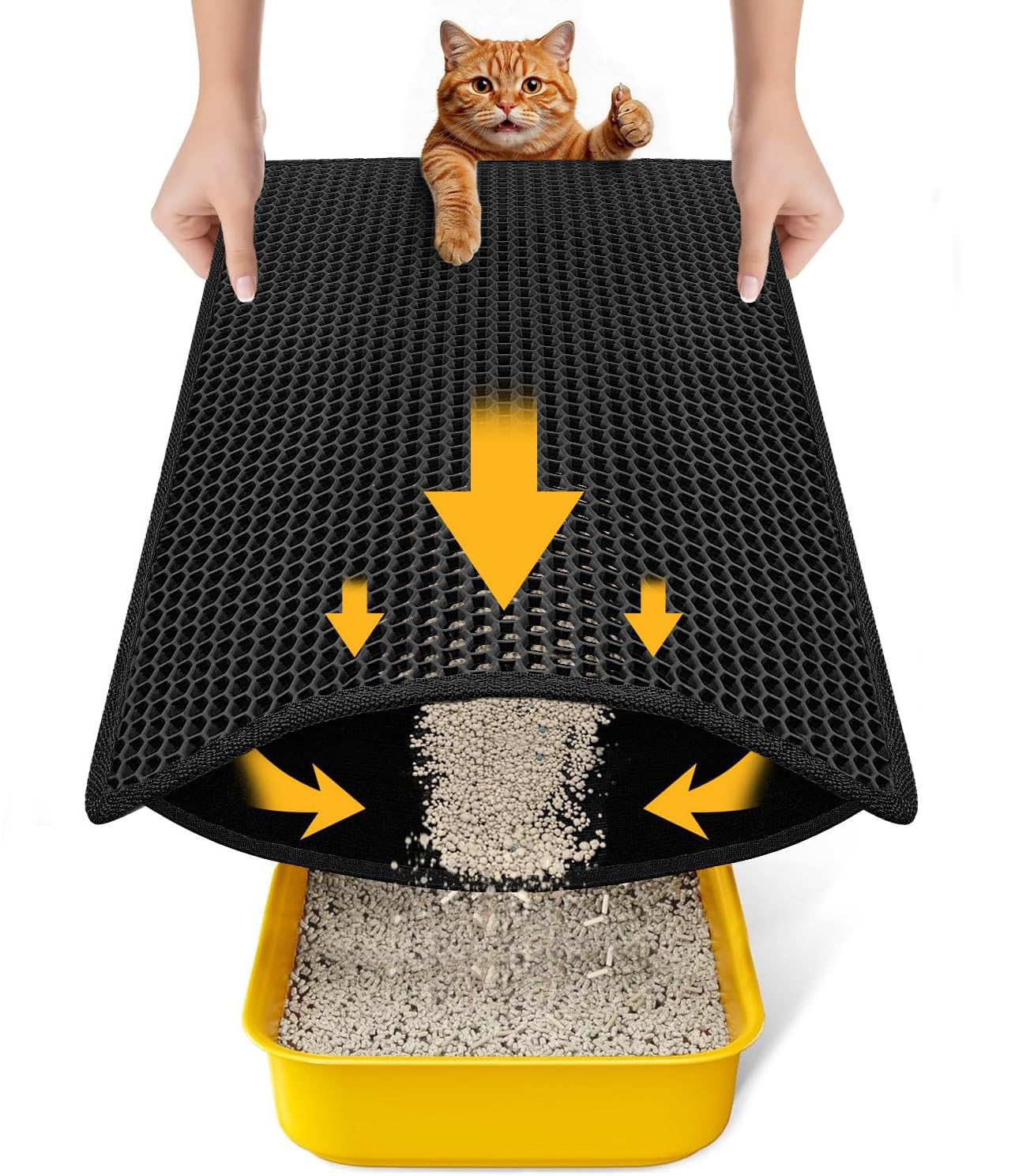 Cat Litter Mat Compact Size 23.6"x14.6" for Small. Chosen for real quality, fits naturally into