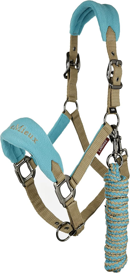 LeMieux Vogue Fleece Headcollar - Halter & Leadrope - Extra Padding, Adjustable at Curb and Poll Strap