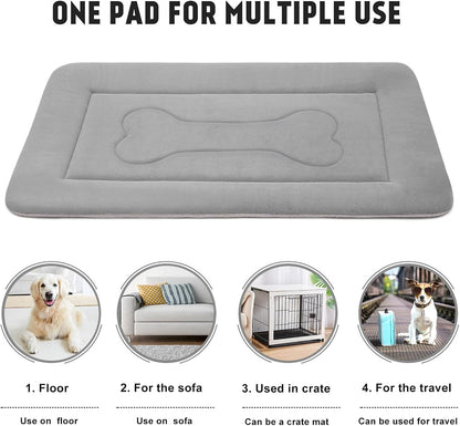 JoicyCo Extra Large Dog Bed Soft Dog Crate Pad Mat 48 in Non-Slip Bottom Washable Dog Sleeping Mattress Pet Beds Cat Beds Kennel Pads