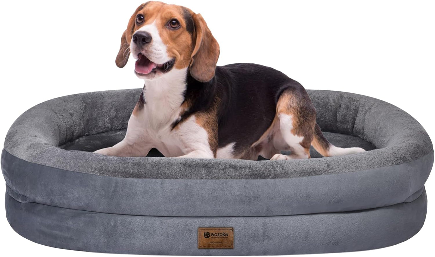 Orthopedic Waterproof Large Dog Bed: Washable Dog Bed with Bolsters - Removable Orthopedic Cover for Medium L XL Large Sized Pet - Non-Slip