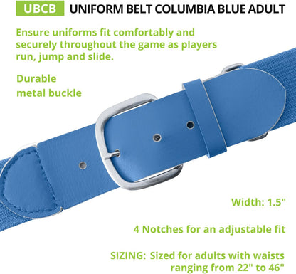 Champion Sports Baseball/Softball Uniform Belt, Comfort Stretch Fit Durable Syntex Tab - Youth & Adult Sizes, Multiple Colors