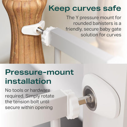 Cumbor 29.7-46" Baby Gate for Stairs, Gifts for Mom-Auto Close Dog Gate for The House, Easy Install Pressure Mounted Pet Gates for Doorways, Easy Walk Thru Wide Safety Gate for Dog, Gray