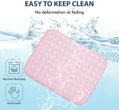 MICROCOSMOS Summer Cooling Mat & Sleeping Pad- Water Absorption Top, Materials Safe, Easy Carry, EZ Clean. Keep Cooling for Pets, Kids and Adults.(Pink, 40" x 28")