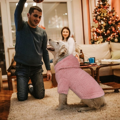 Fuzzy Dog Sweaters for Large Dogs Pet Hoodie Clothes Warm Soft Pet Coats Hooded Sweatshirt Dog Sweaters for Extra Large Dogs(Pink-XL)