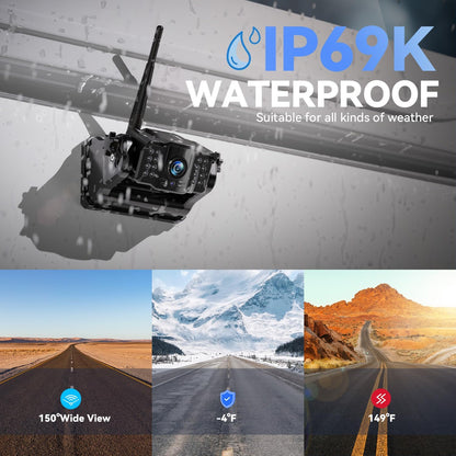 eRapta Wireless Backup Camera Magnetic: 5??Portable, 1-Min Install-Free Trailer Backup Camera with FHD1080P, Infrared Night Vision, 150° Wide-Angle View for Trailer/RV/Truck/Car/Tractor ACT501