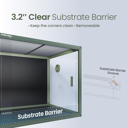 120 Gallon Bearded Dragon Tank,48" x 24" x 24" Reptile Tank with Sliding Door Top Screen Ventilation, Front Opening Reptile Enclosure for Easy Maintenance