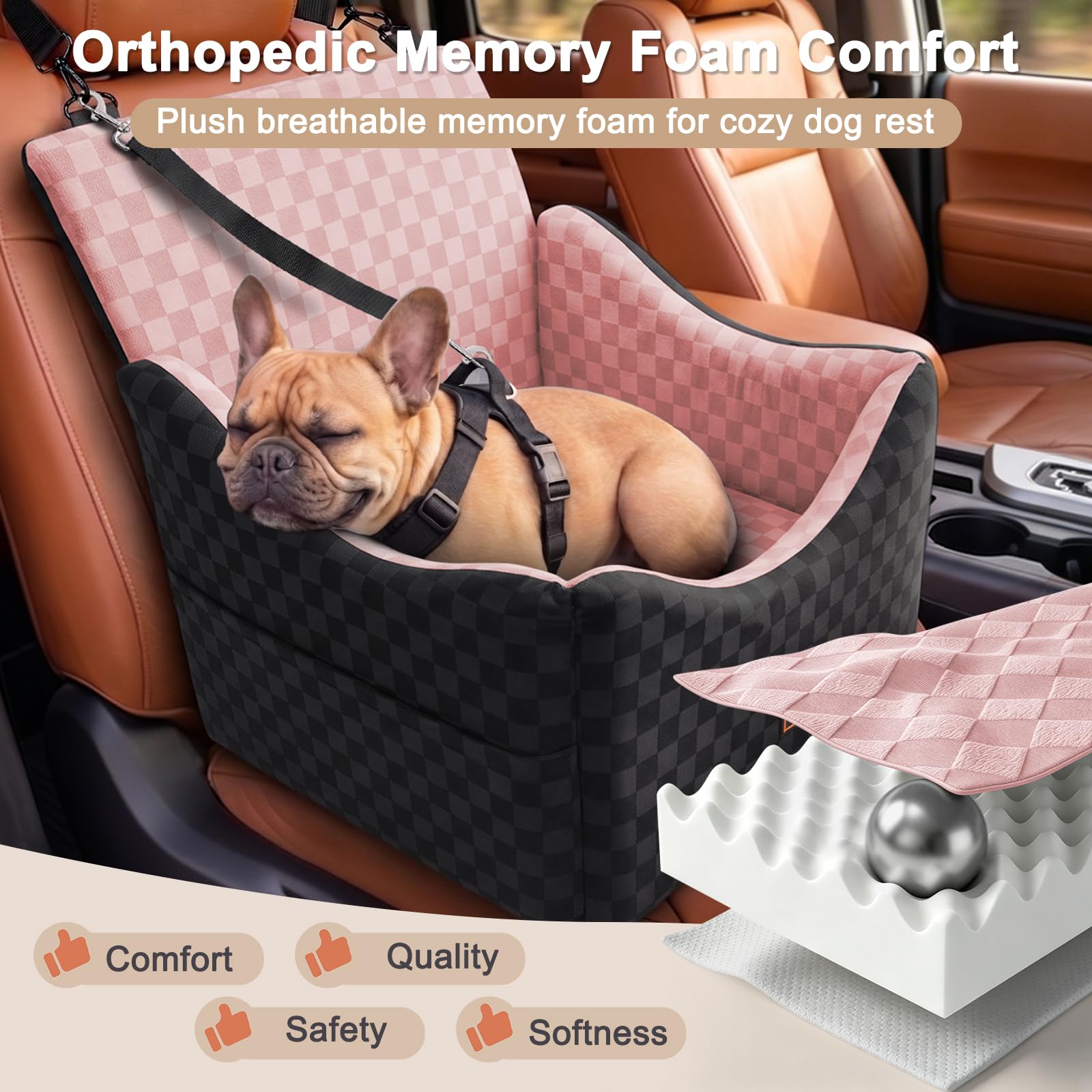 JOEJOY Elevated Dog Car Seat for Small/Medium Dogs up. Chosen for real quality, fits naturally into