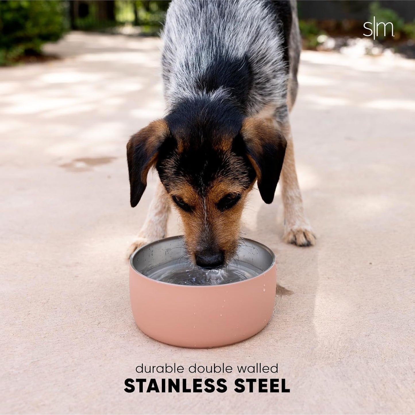 Simple Modern Stainless Steel Pet Water Bowl for Dogs & Cats | Reusable Insulated Stainless Steel Food Bowls for Dog Cat | No Tip No Slip BPA Free | Bentley Collection | Large (64oz) | Blush