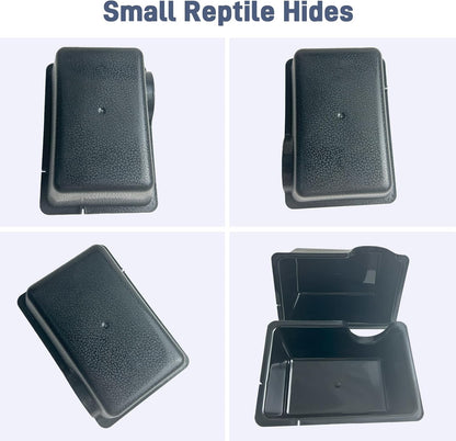 Small 2 Pcs Humid Hideout Cave for Reptiles, Snake Hide for Ball Pythons, Gecko Hide, Leopard Geckos, Bearded Dragons,Compact Terrarium Decor with Easy-Clean Design (6.70"x4.72"x2.56")