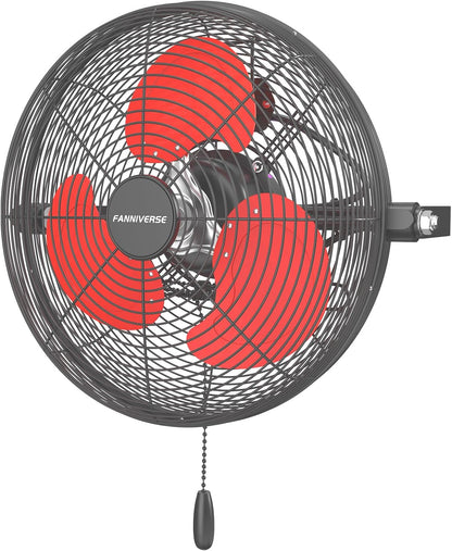 12 Inch Wall Fan Pro Series - Indoor High Velocity Wall Mount Fan for Commercial, Residential, Warehouse, Covered Patio, Shop, Garage, Barn, Gazebo 3 Speed 2800 CFM UL Safety Listed
