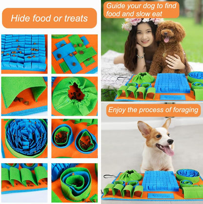 Vivifying Snuffle Mat for Dogs, Interactive Dog Puzzle Toy for Boredom and Mental Stimulation, Enrichment Feeding Game Sniff Mat Helps Slow Eating and Keep Busy