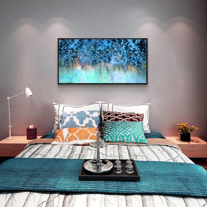 Framed Abstract Canvas Wall Decor For Living Room Wall Decorations For Bedroom Modern Office Wall Decorations Blue Fashion Pictures Artwork Bathroom Canvas Art Prints Kitchen Home Decor 20" X 40"