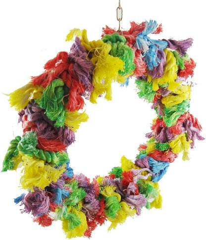 Litewoo Bird Parakeet Colorful Swing Toys,Cotton Rope Chew Hanging Bird Preening Garland Swing for Budgie Parakeet Cockatiel Macaw African Grey
