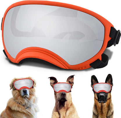 Dog Sunglasses, Large, UV Protection, Adjustable Strap, Soft Foam, Black