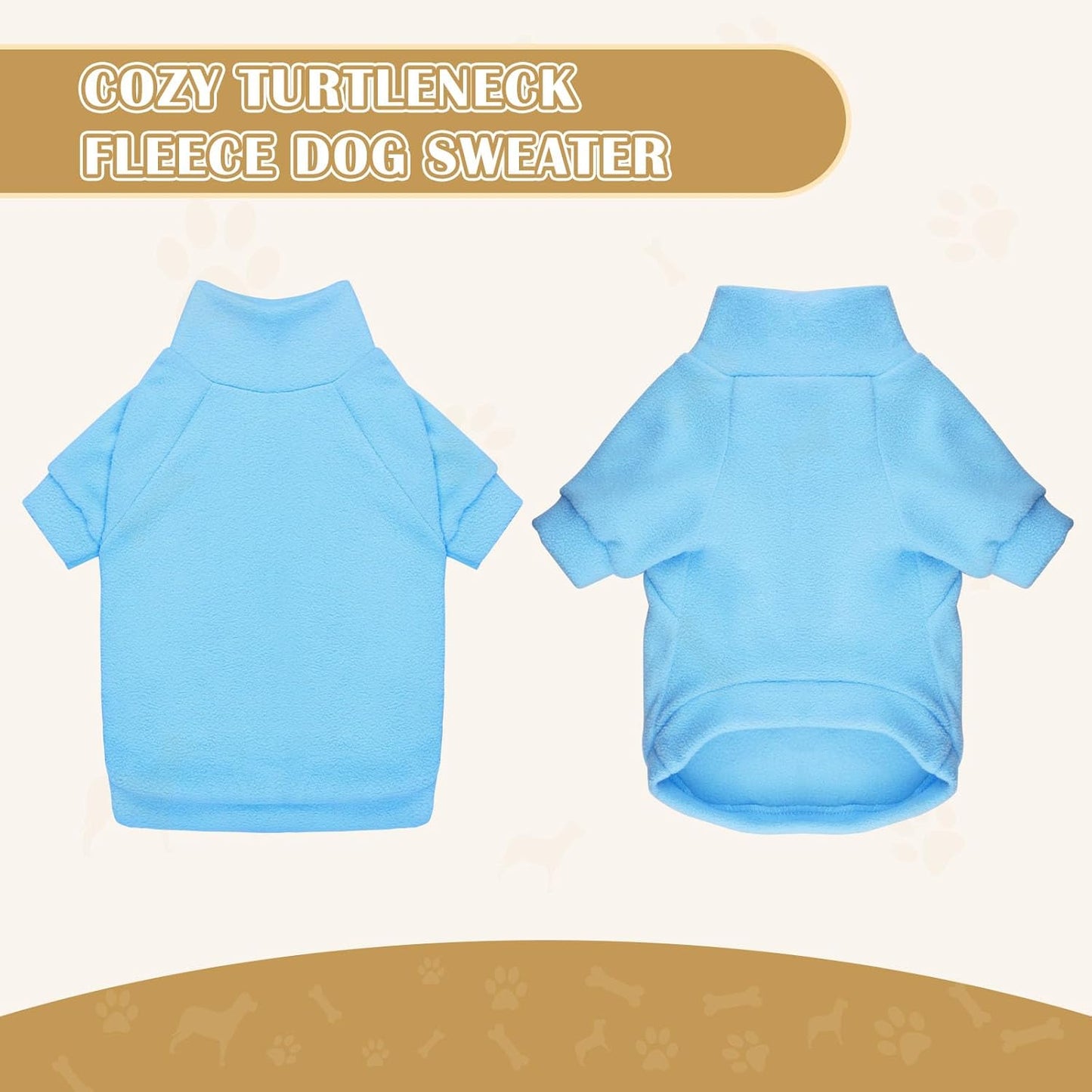 3 Pack Dog Sweater Fleece Pet Clothes Turtleneck Soft Warm Sweatshirt Dog Sweaters for Small Dogs Puppy Sweater Boy Girl Pet(Gray+Blue+Coffee,XS)